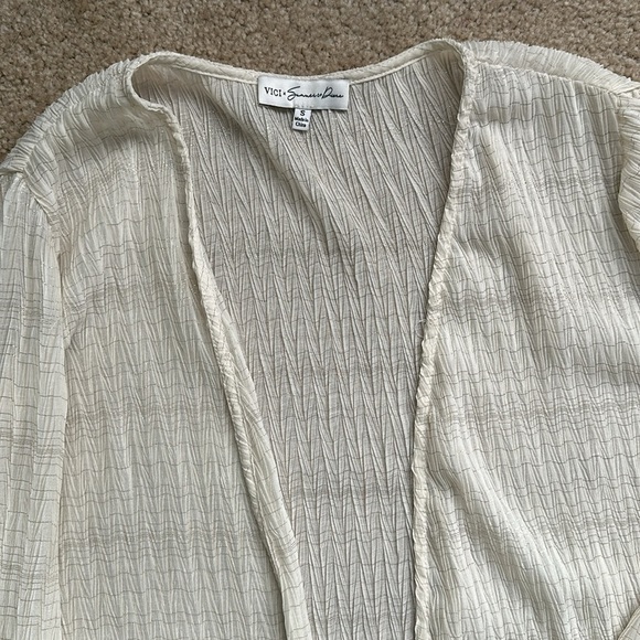 VICI x Summer of Diane Gauzy Ivory with Metallic Gold Detail Swim Cover Up Small - Picture 1 of 2